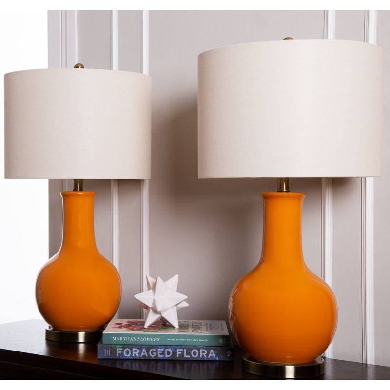 Maybury Ceramic Table Lamp Orange  - Abbyson Living