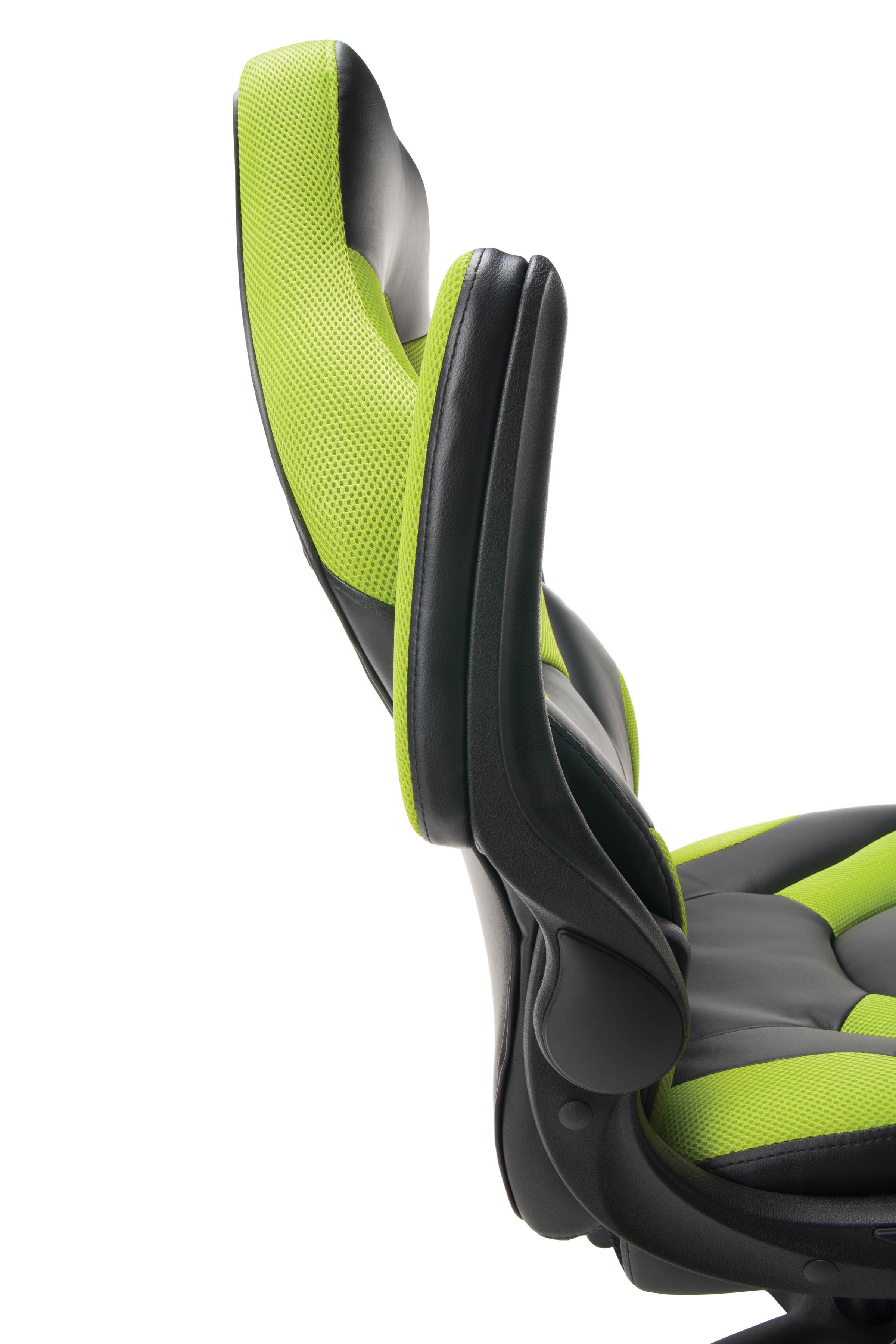 OFM Essentials Collection Racing Style Bonded Leather Gaming Chair, in Green (ESS-3085-GRN)