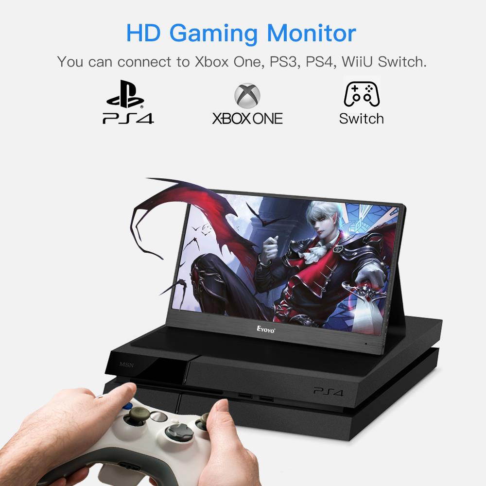 Eyoyo 13" Portable PC Gaming Monitor, 2540x1440 High Resolution IPS Game Monitor with HDMI Input for Xbox One Xbox 360 PS3 PS4 WiiU Switch Raspberry Pi 3, 2 1 Model B B+ w/ Built-in Speakers