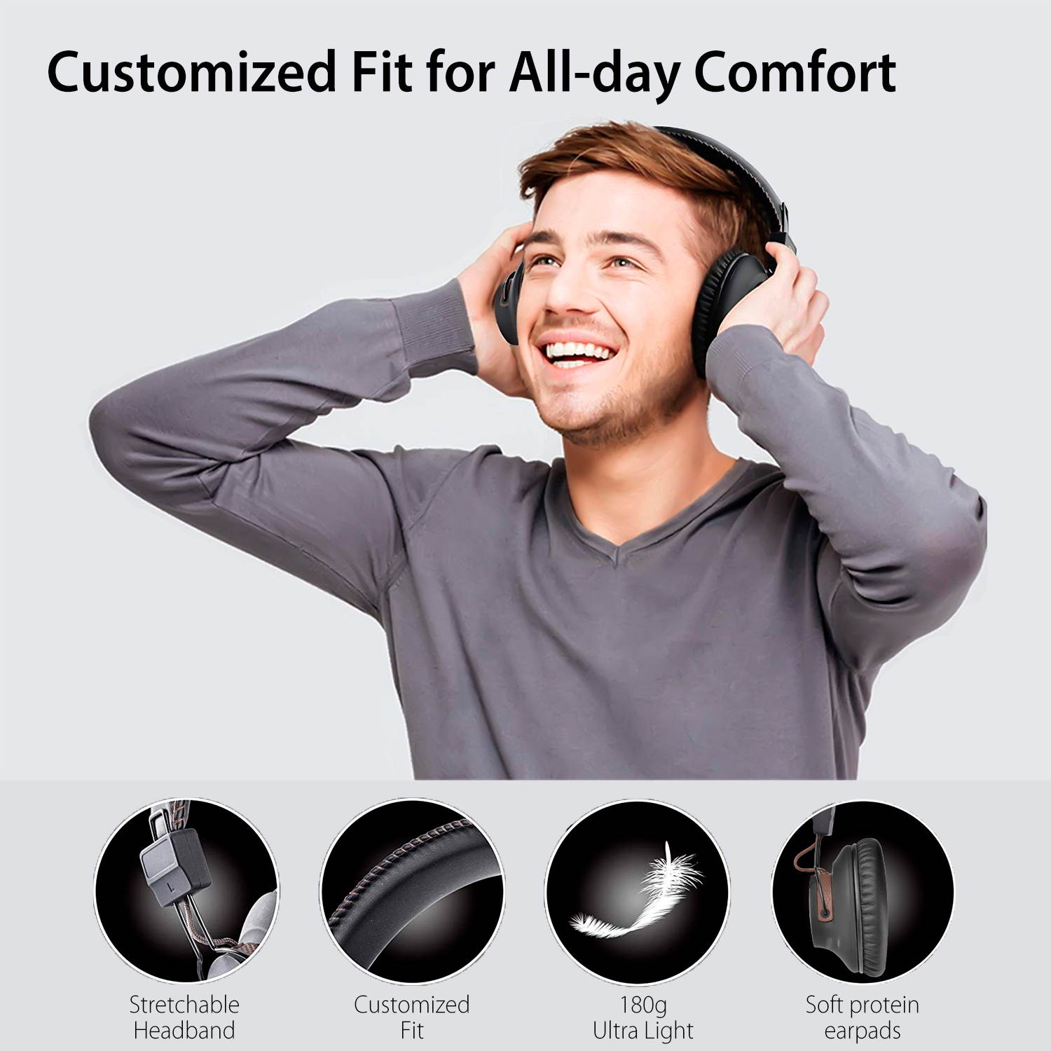 Avantree DG59M Wireless Gaming Headphones Set with Detachable Boom Mic and Bluetooth USB Audio Dongle for PS4, PC, Laptop, Computer, Nintendo Switch, Chat & Music, Easy Mute, No Delay, 40hrs Play Time