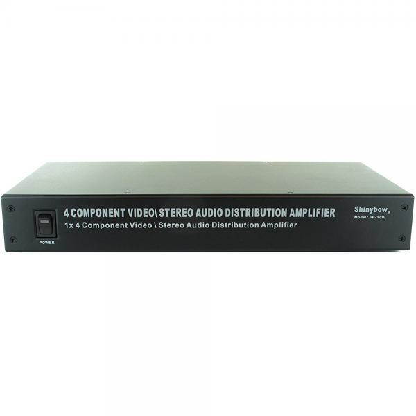 1:4 Shinybow Component Video / Analog Audio Amplifier Splitter