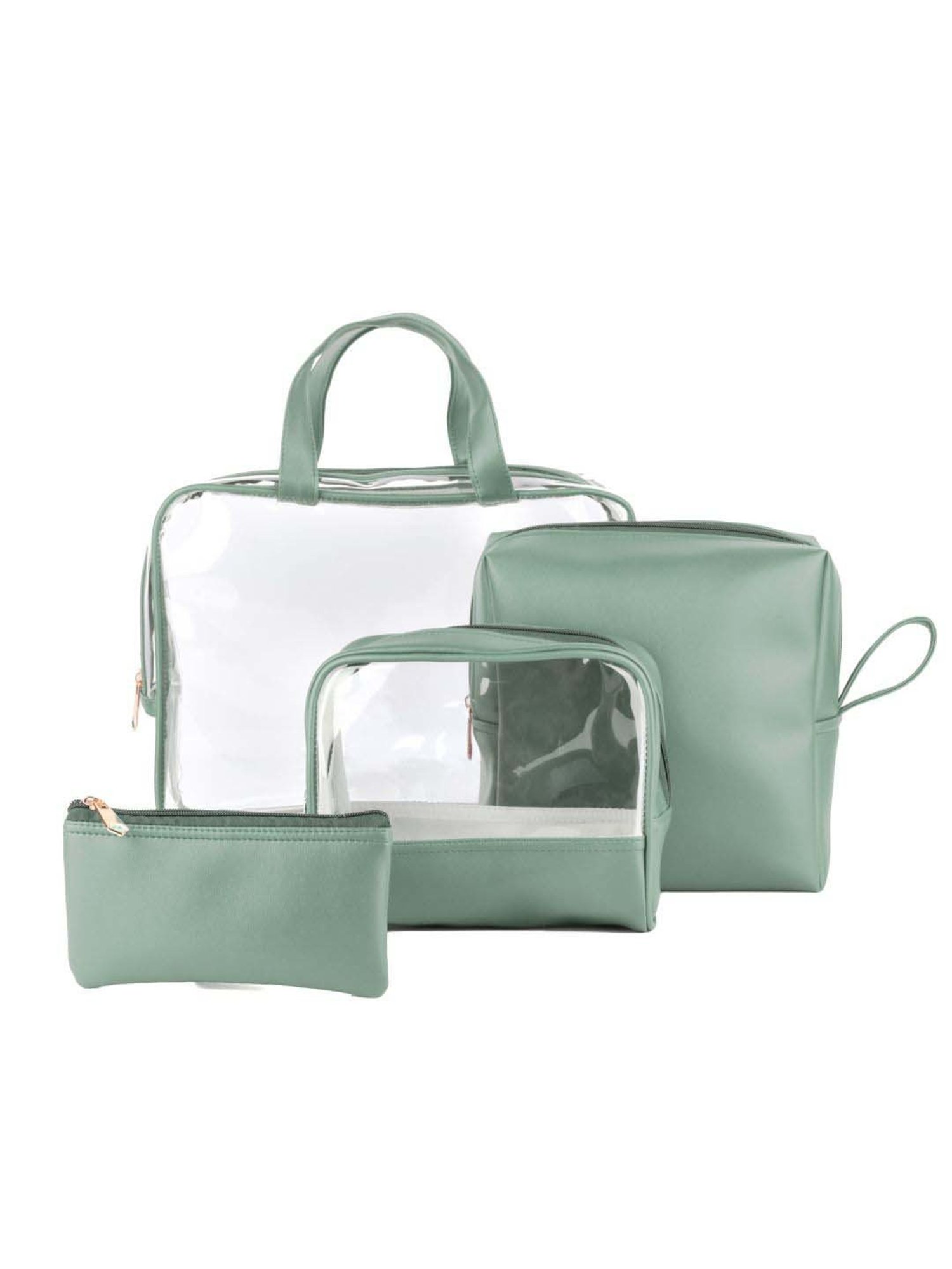 HOSTA HOMES Black Pvc Parachute Material Zipper Bag - Set of 2