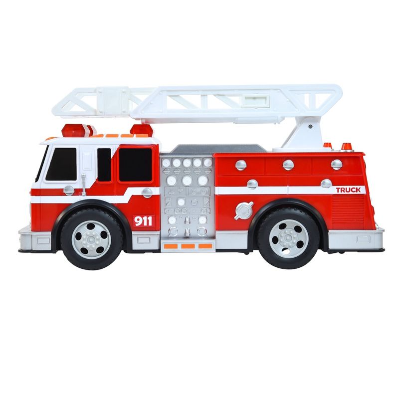 Maxx Action Large Firetruck with Extendable Ladder – Lights & Sounds Motorized Rescue Vehicle