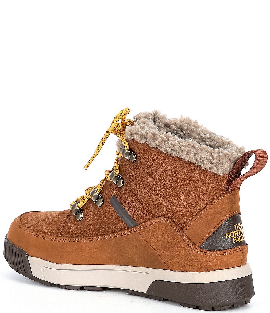 The North Face Women's Sierra Mid Lace Waterproof Leather Faux Fur Collar Booties