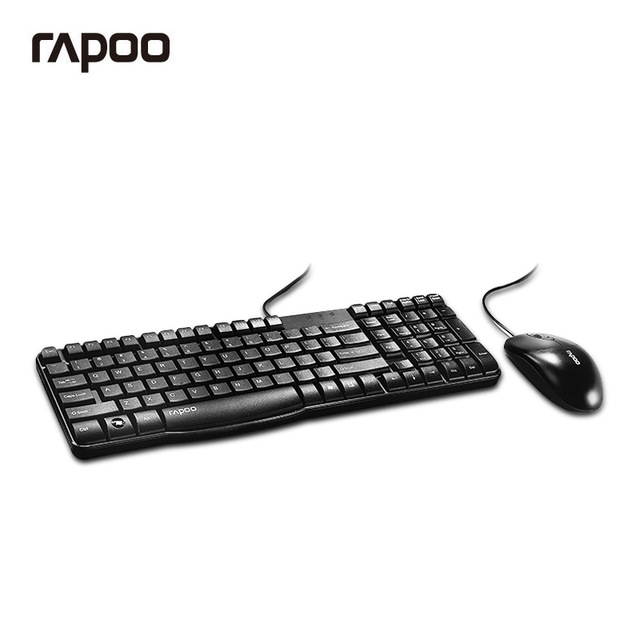Rapoo X120 Wired Mute Mouse and Keyboard Set USB Port for Laptop Desktop PC Notebook Spill-resistant Design