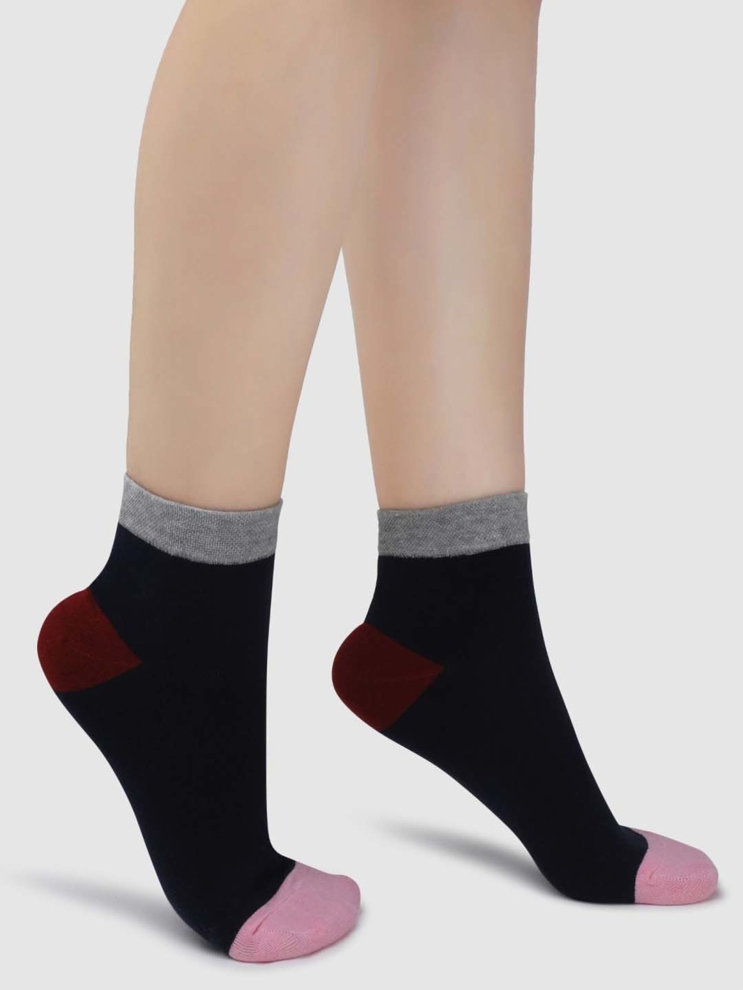 NEXT2SKIN Assorted Color Cotton Ankle Socks - Pack Of 6