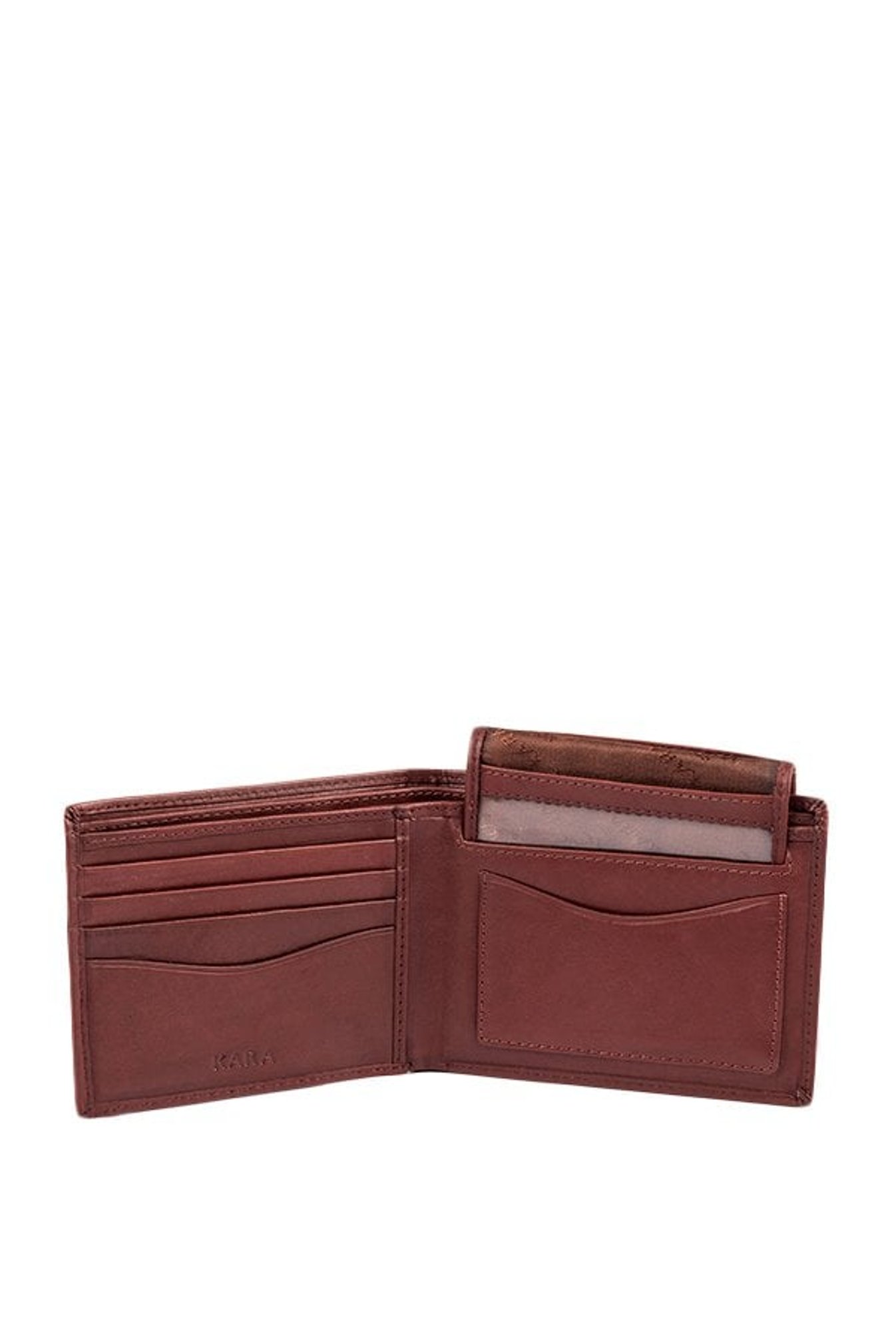 Kara Dark Brown Solid Leather Bi-Fold Wallet