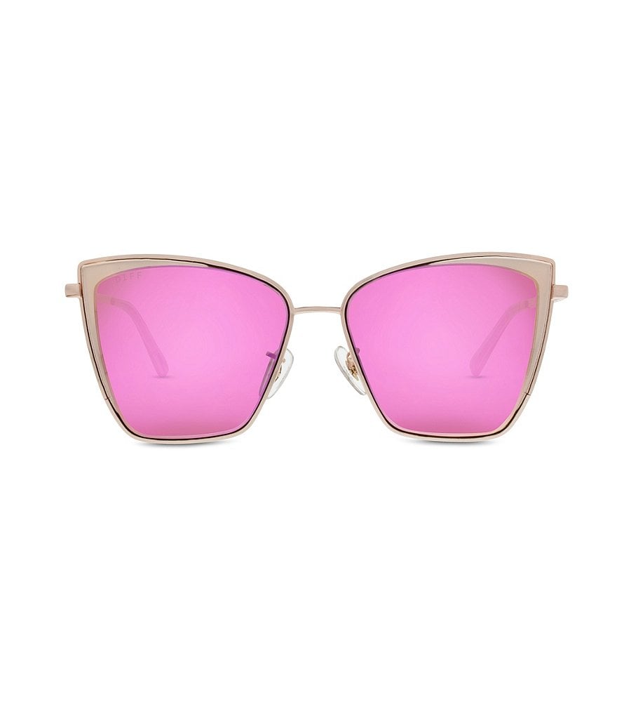 DIFF Eyewear Becky Rose Gold Pink Polarized Cat Eye Sunglasses
