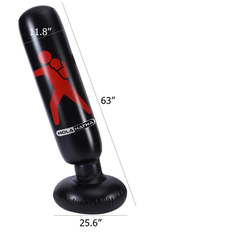 HolaHatha Inflatable Indoor/Outdoor Kids Standing Punching Bag Home Gym Boxing Fitness Equipment with Heavy Bag Stand for Children of All Ages