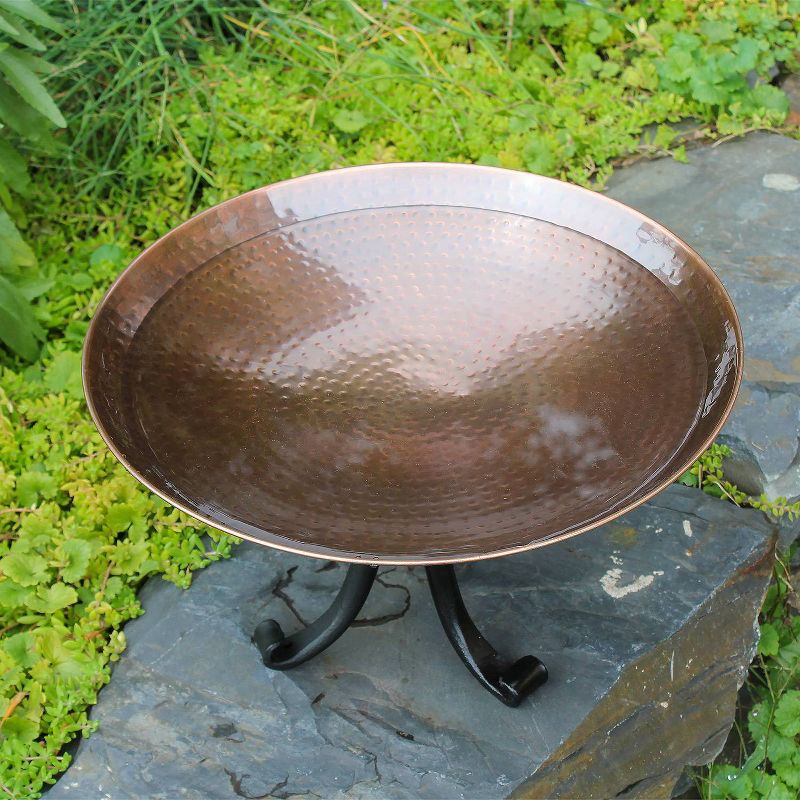 8.5" Wide Burnt Copper Birdbath with Tripod Stand Antique Finish - Achla Designs