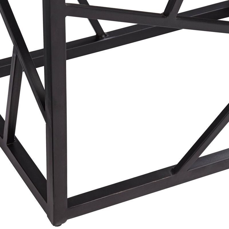 Coast to Coast Julia 38" Wide Black and Marble Accent Table