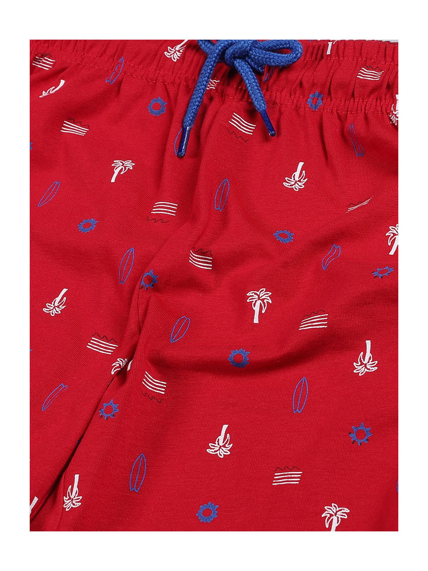 Plum Tree Kids Navy & Red Printed Shorts (Pack Of 2)