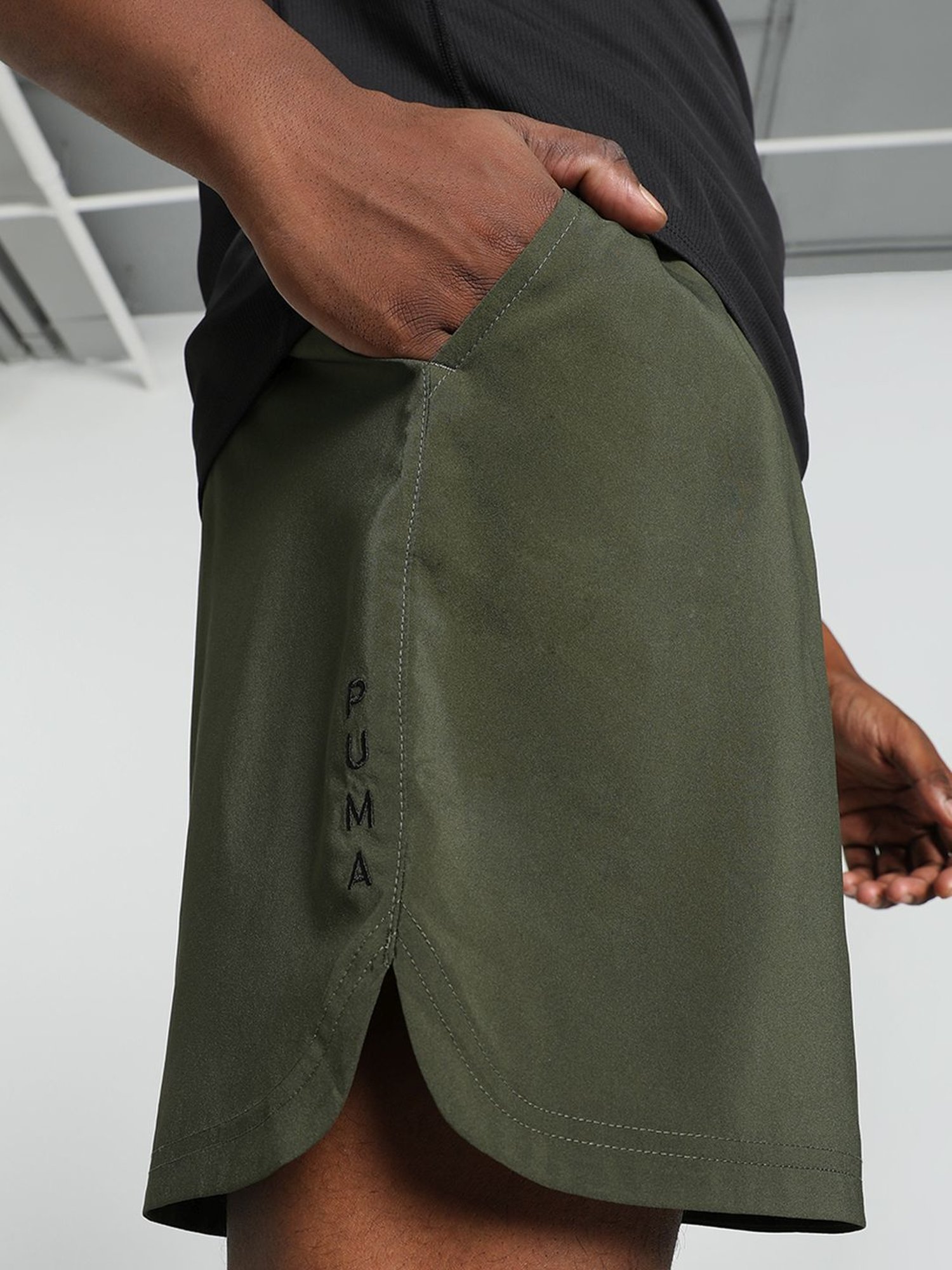 Puma Green Regular Fit Sports Shorts