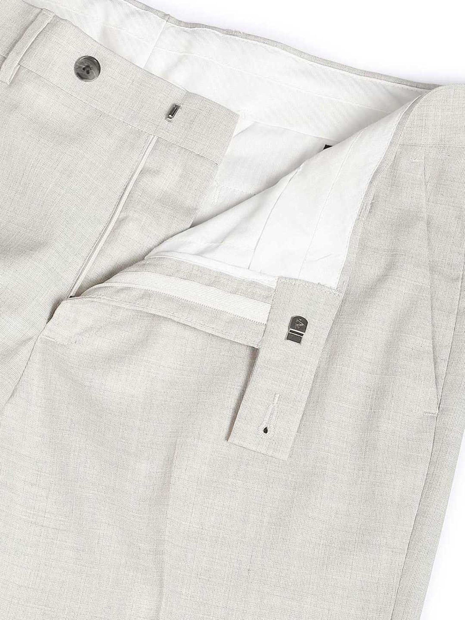 Arrow Grey Regular Fit Texture Trousers