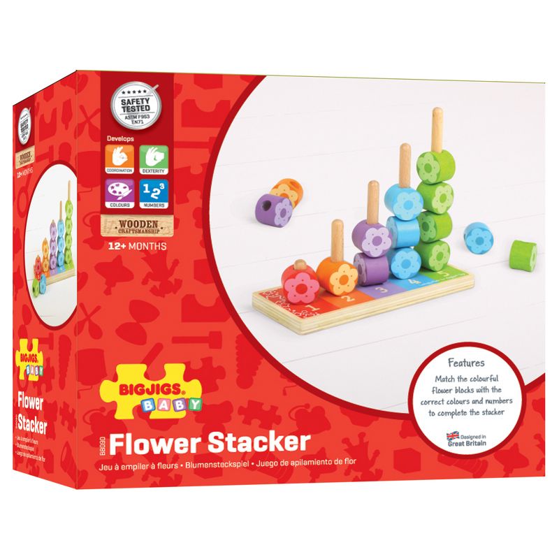 Bigjigs Toys First Flower Stacker Wooden Developmental Toy