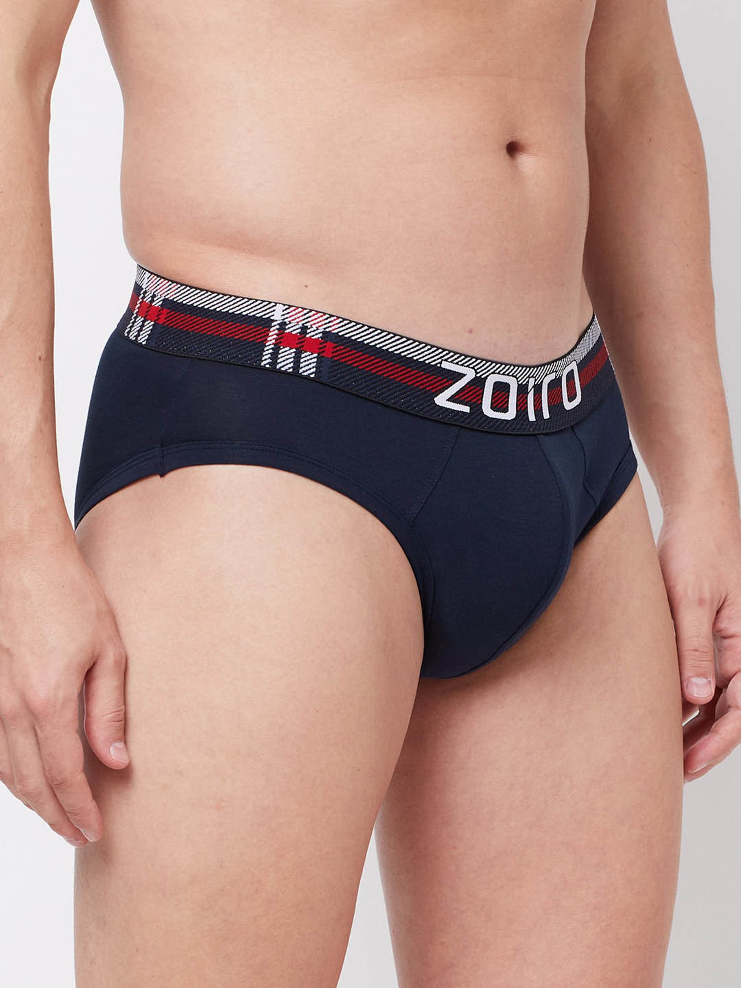 Zoiro Navy & Black Regular Fit Briefs - Pack Of 2