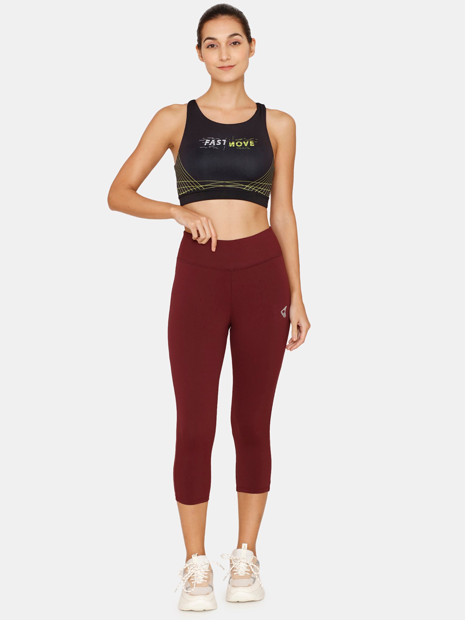 Zelocity by Zivame Maroon Rapid Dry Capris