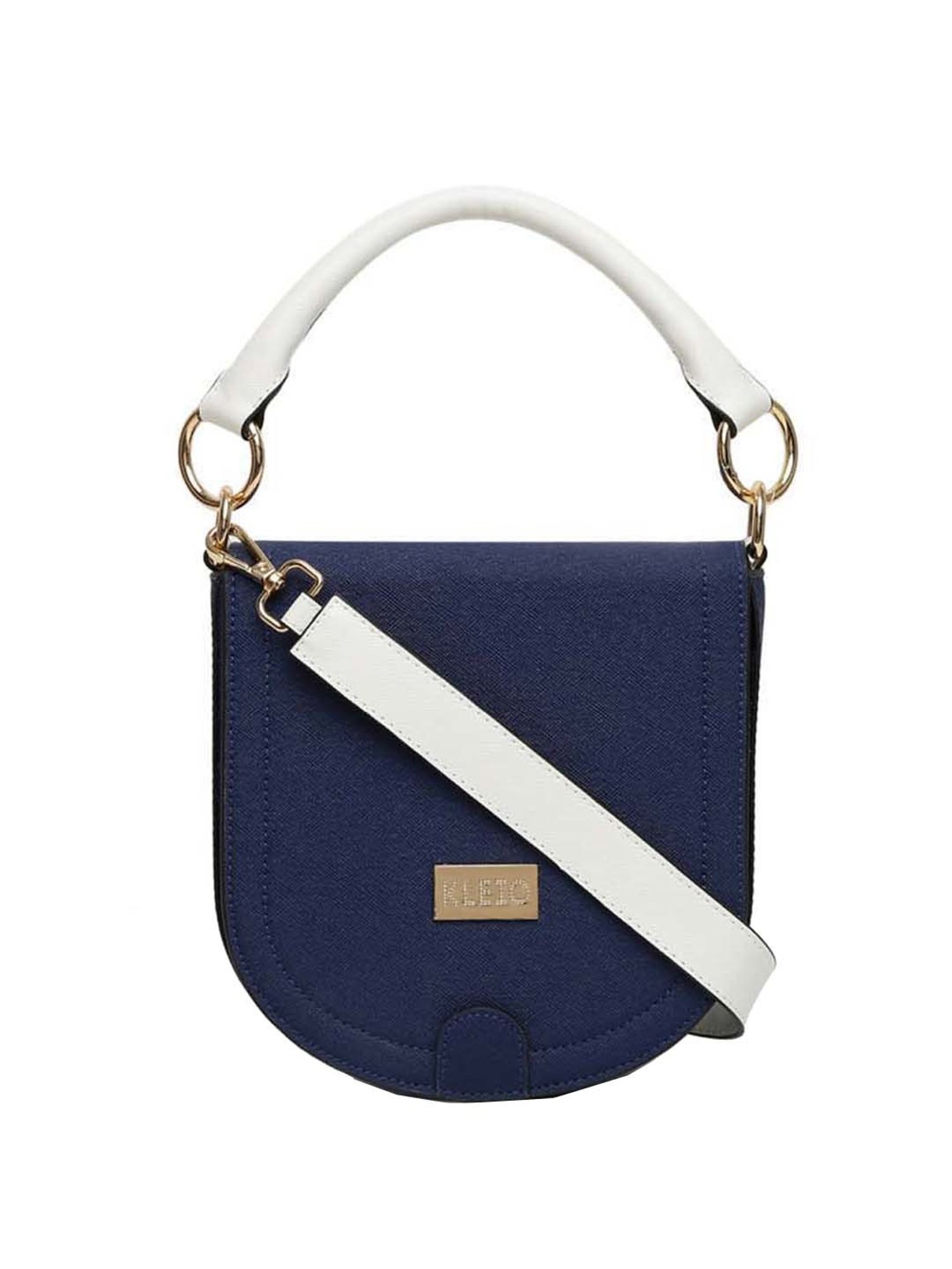KLEIO Blue Solid Small Sling Handbag