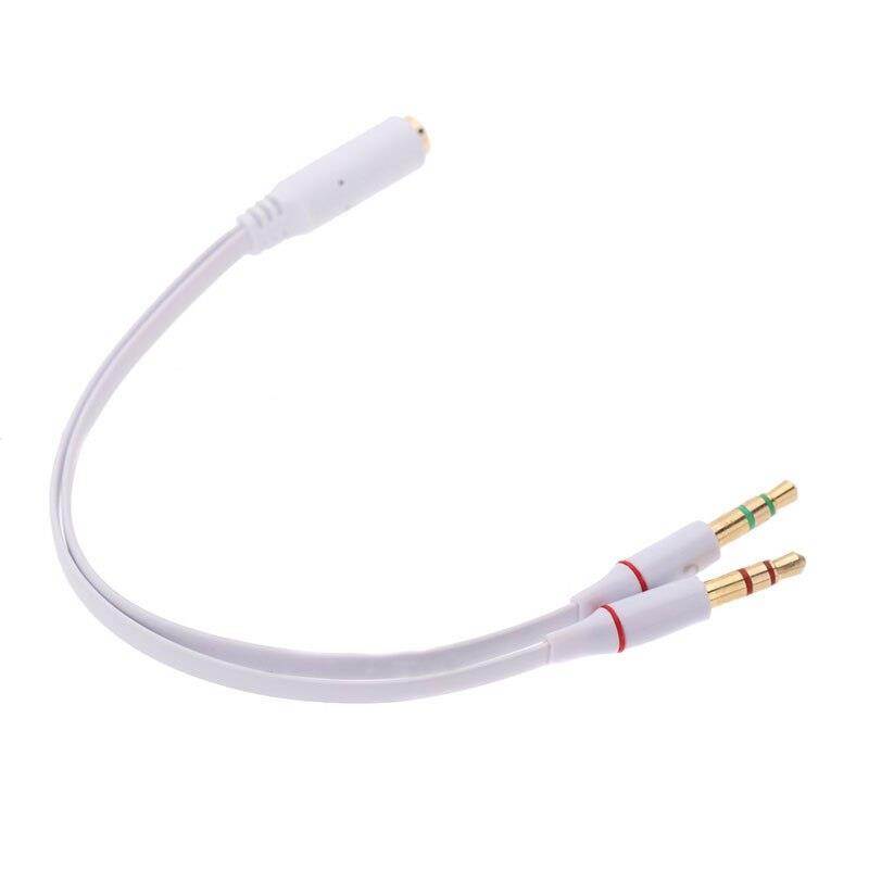 Portable 4 Segment 3.5mm Female to 3 Segment Male Audio Cable Connect Laptop Desktop Computer Tablet PC Headset Headphone WHITE