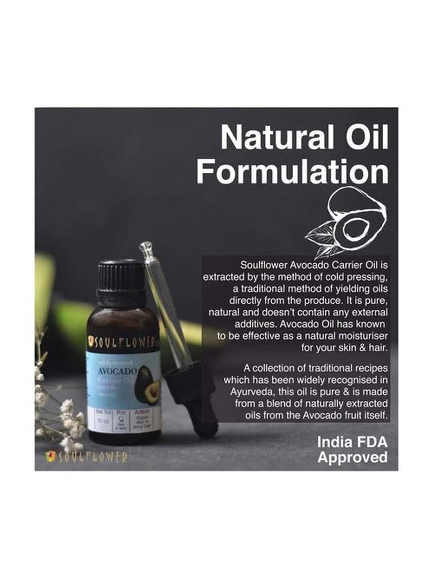 Soulflower Coldpressed Avocado Carrier Oil - 30 ml