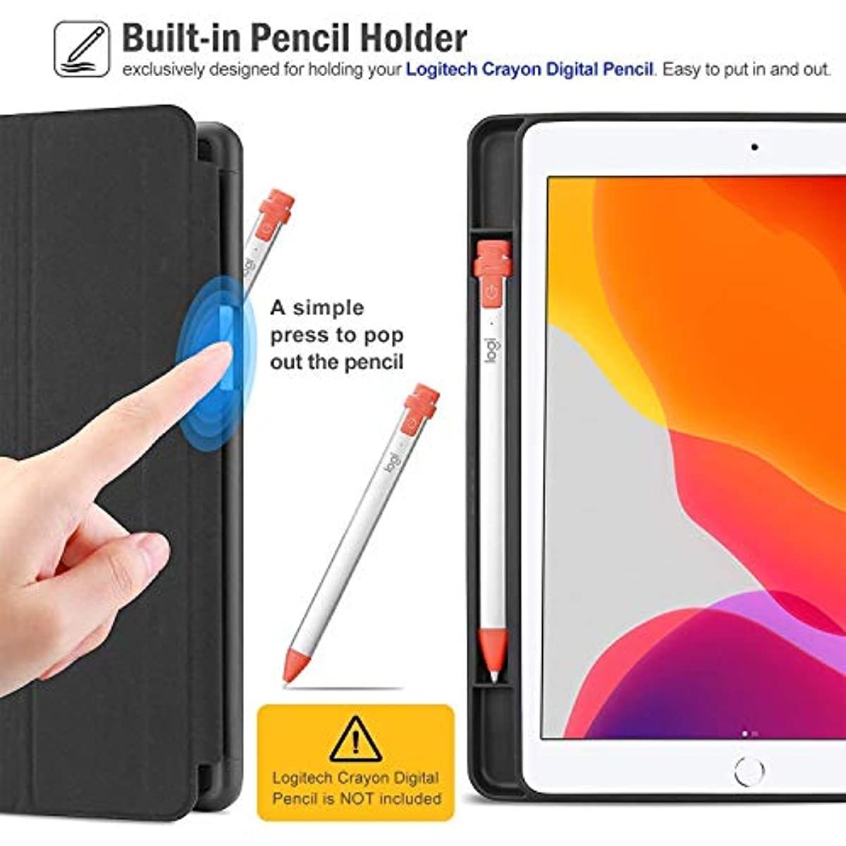 ProCase iPad 10.2 7th Generation 2019 Soft Slim Stand Smart Case Bundle with iPad 10.2 7th Gen 2019 Privacy Screen Protector