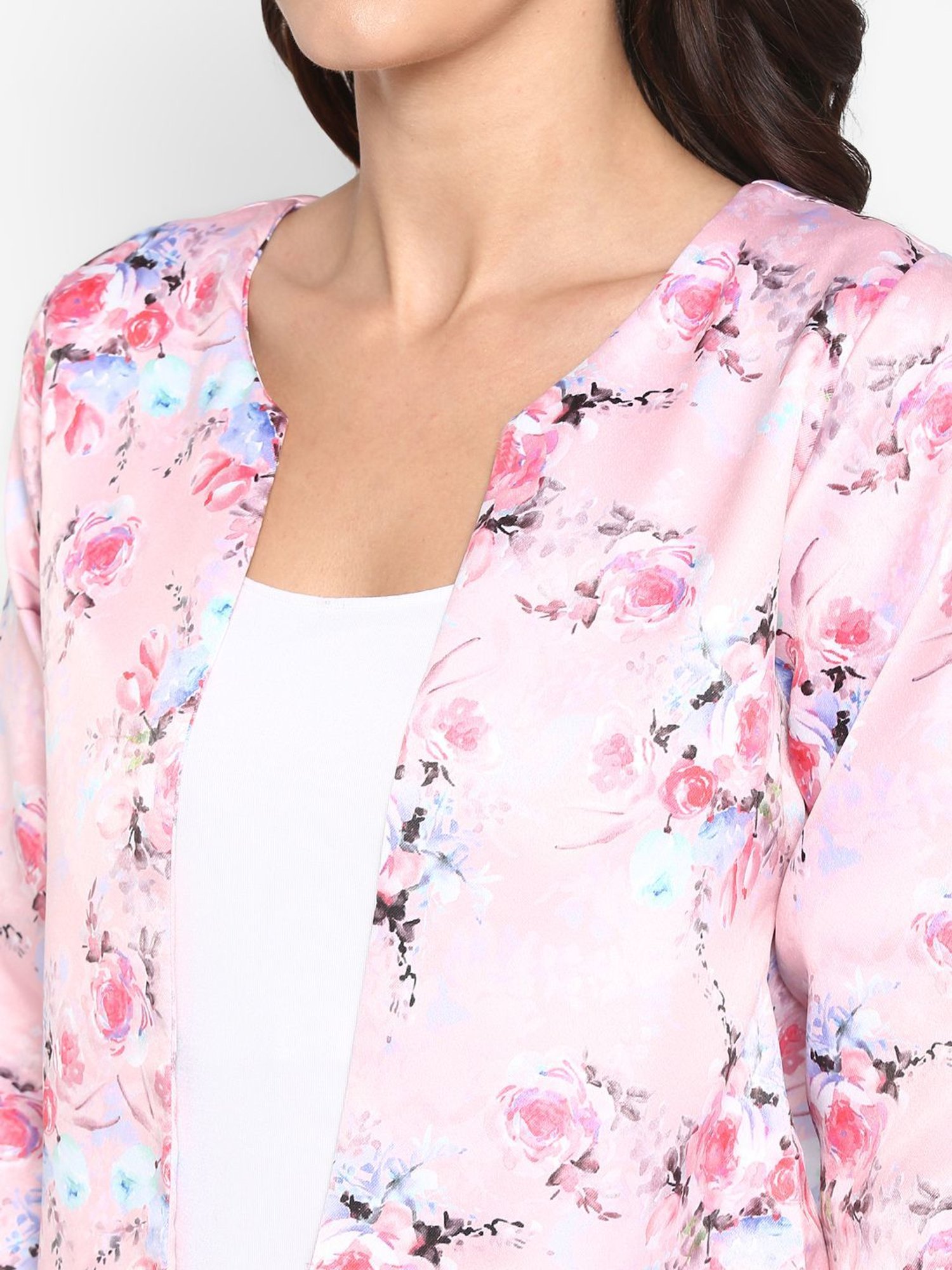 Hangup Pink Printed Shrug