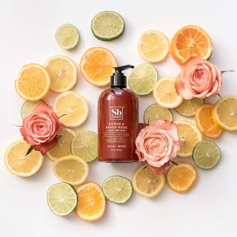 Soapbox Citrus & Peach Rose Reviving Moisture Liquid Hand Soap - 12oz/3pk