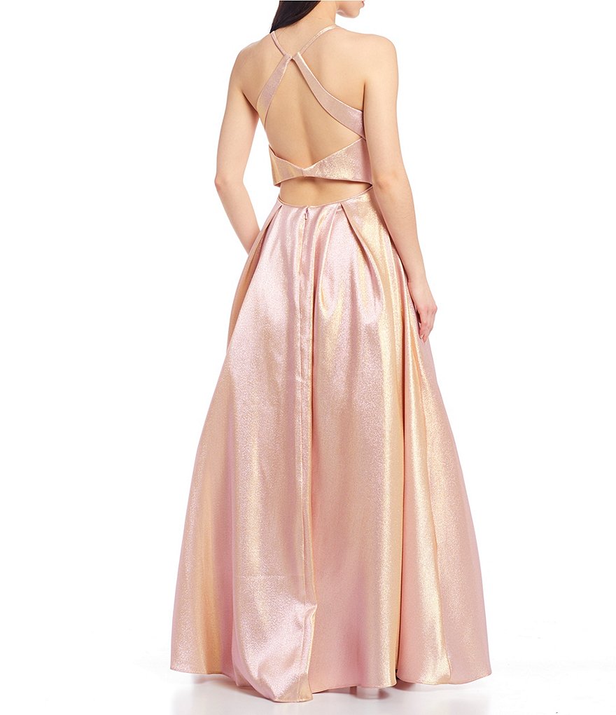 Jump Sleeveless Cowlneck Sheath Satin Dress