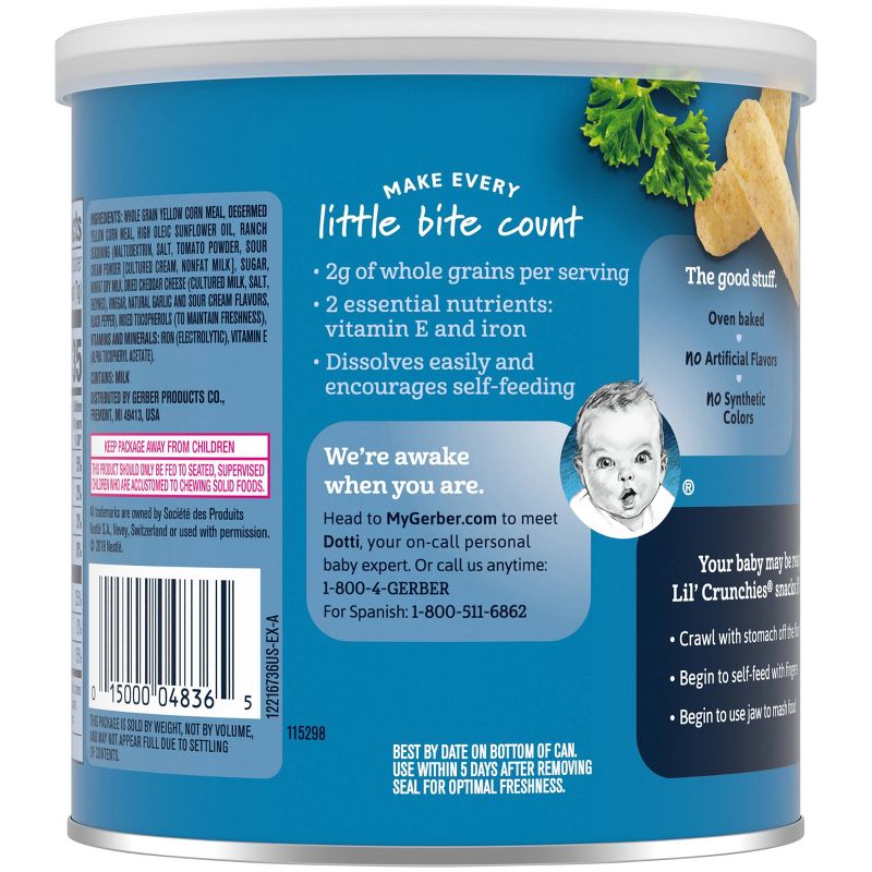 Gerber Lil' Crunchies Ranch Baked Corn Baby Snacks - 1.48oz