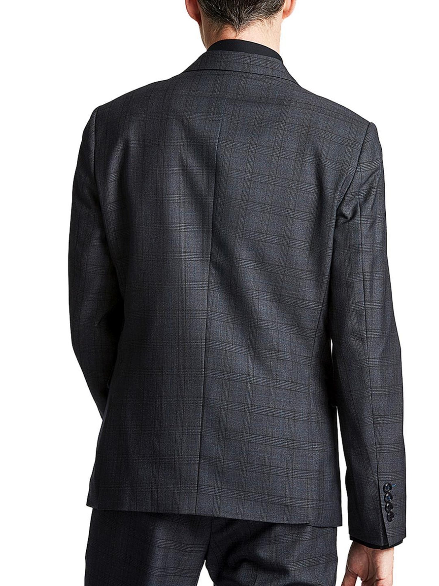 Lindbergh Grey Slim Fit Checks Two Piece Suit