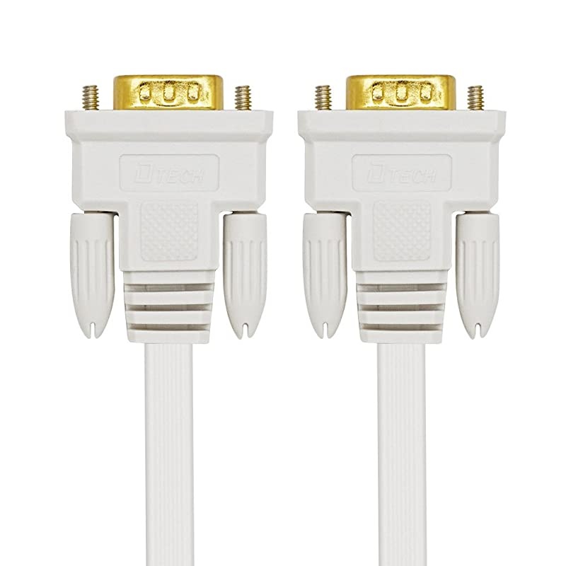 cables direct online 15ft svga + audio monitor cable, male to male 1080p super vga display cord for pc projector laptop tv