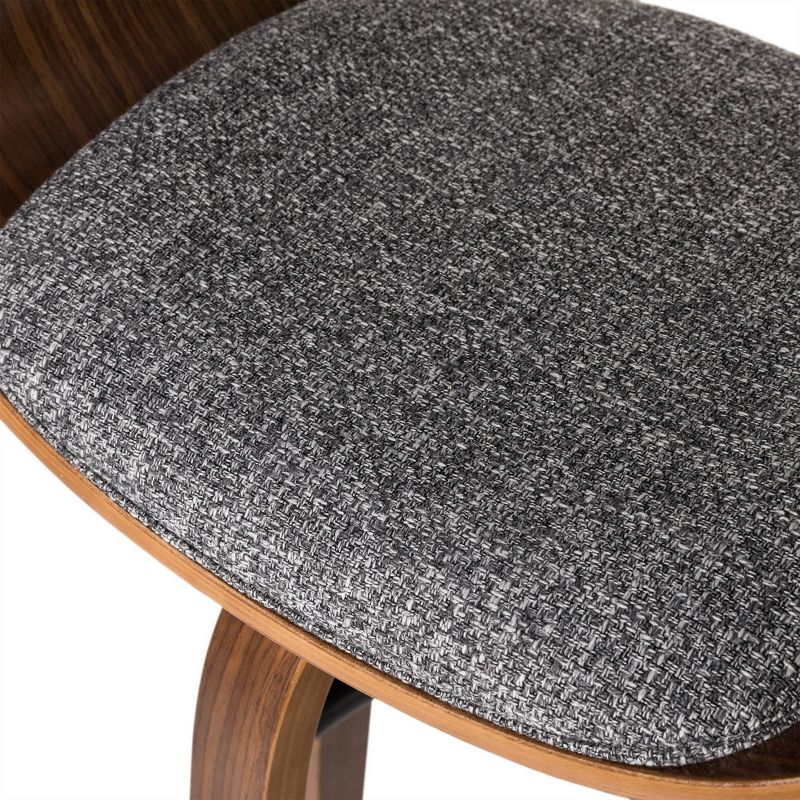 Set of 2 Mid-Century Modern Walnut Swivel Barstools Gray - Glitzhome