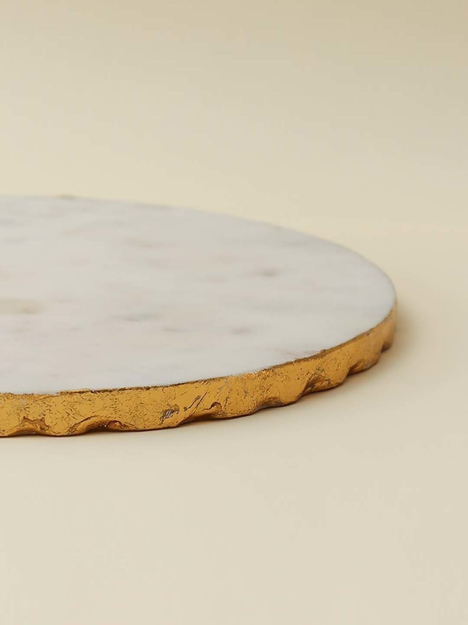 House This Baradari Off-White Marble Cheese Platter - Set of 1