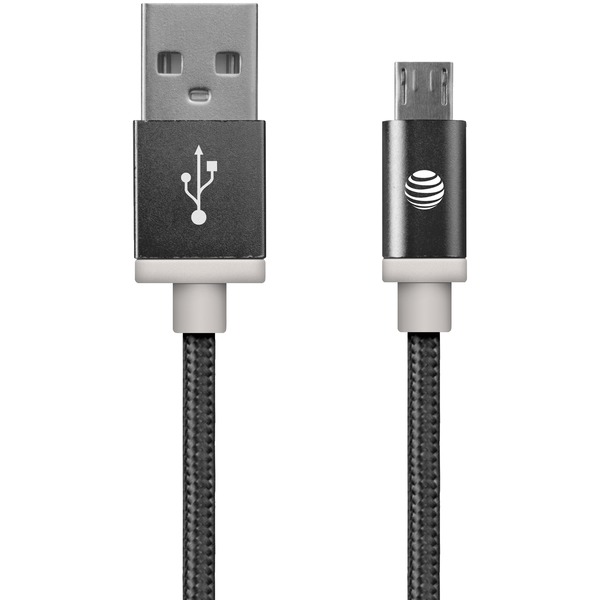 Charge and Sync Braided USB to Micro USB Cable, 5 Ft., Black