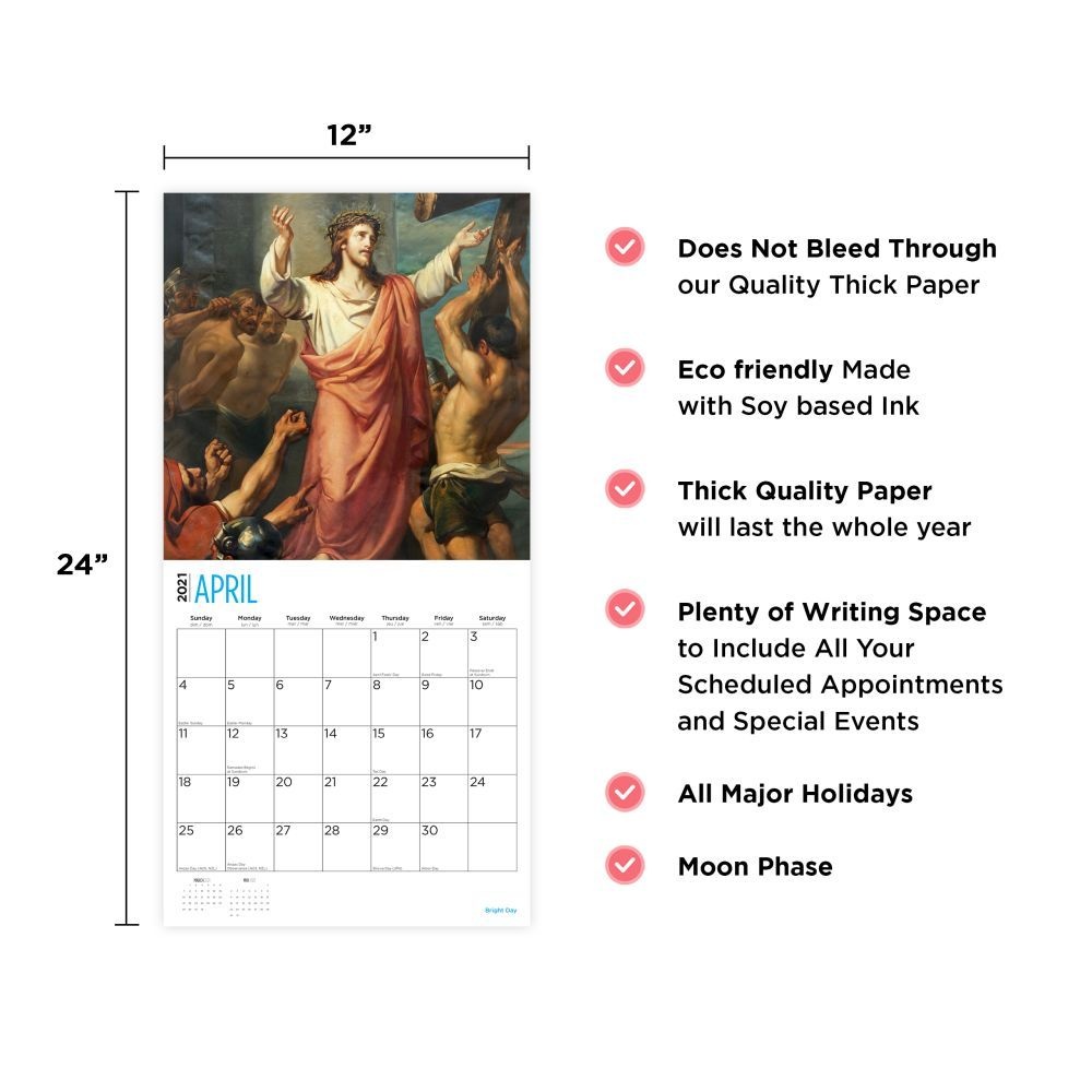 Bright Day Calendars,  Jesus 2021 Wall Calendar 2021