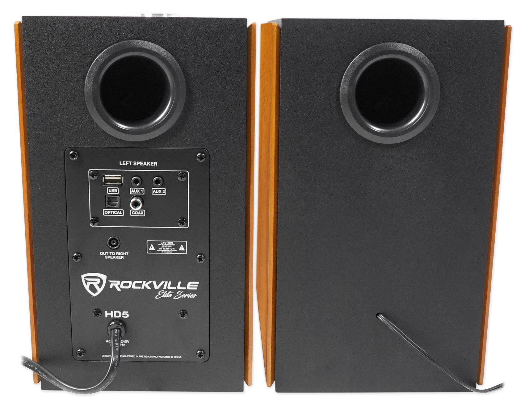 Rockville HD5 150 Watt Home Theater System Bookshelf Speakers/Bluetooth/USB/AUX