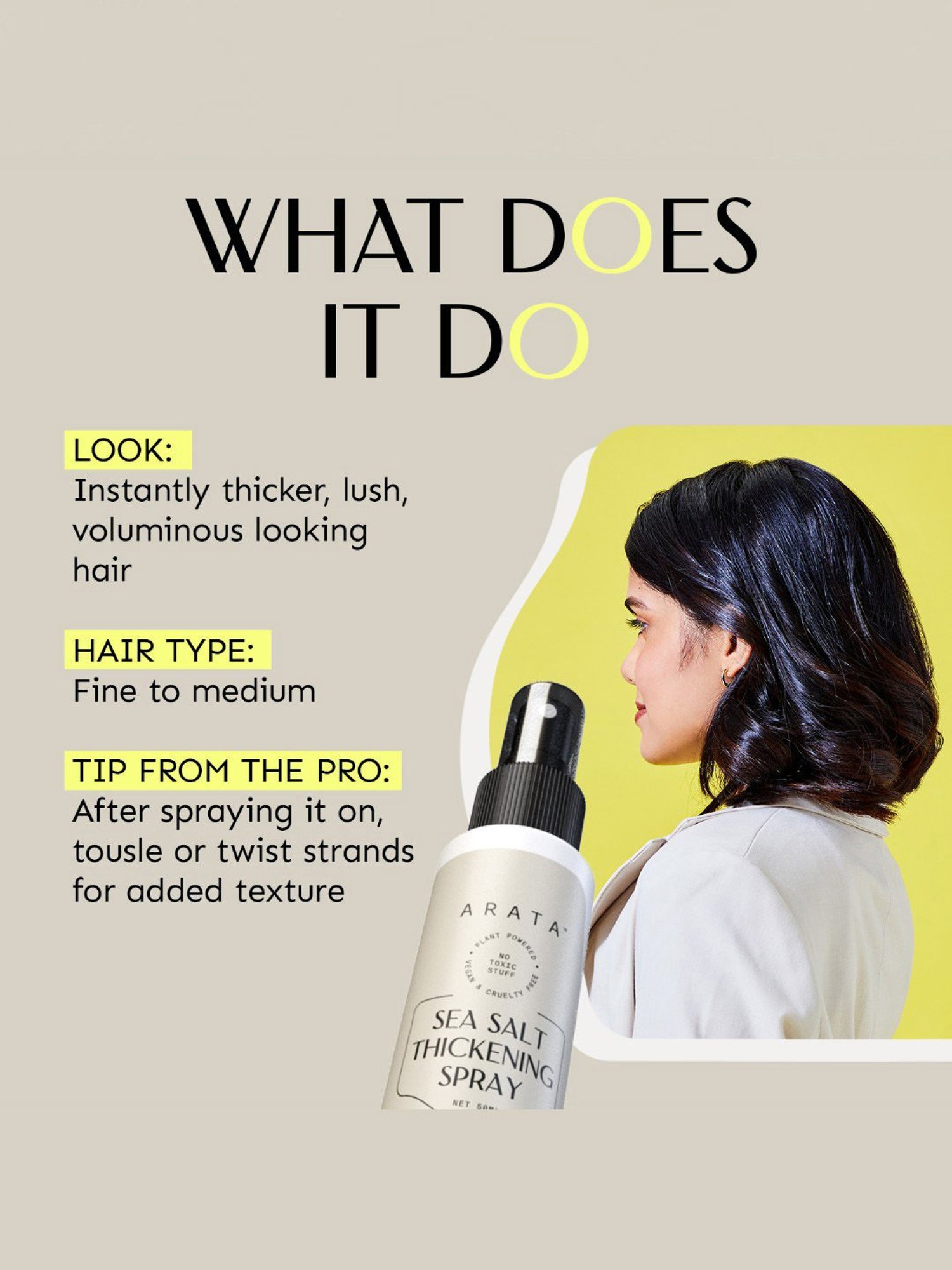 Arata Sea Salt Thickening Spray - 50 ml