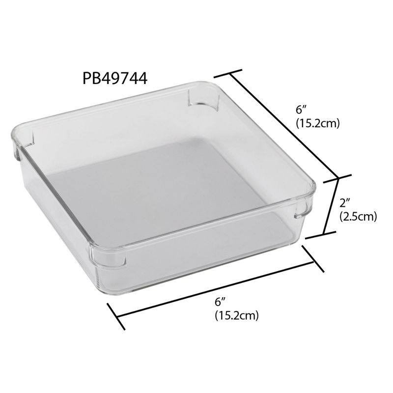 Home Basics 6" x 6" x 2" Plastic Drawer Organizer with Rubber Liner