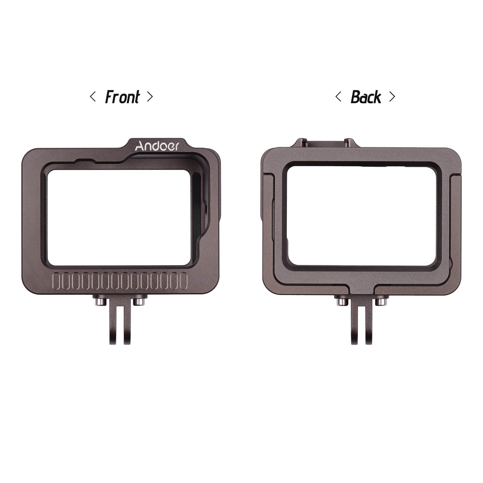 Andoer Camera Cage Camera Housing Case with Removable Back Door Double Cold Shoes Replacement for GoPro 9 Black Action Camera