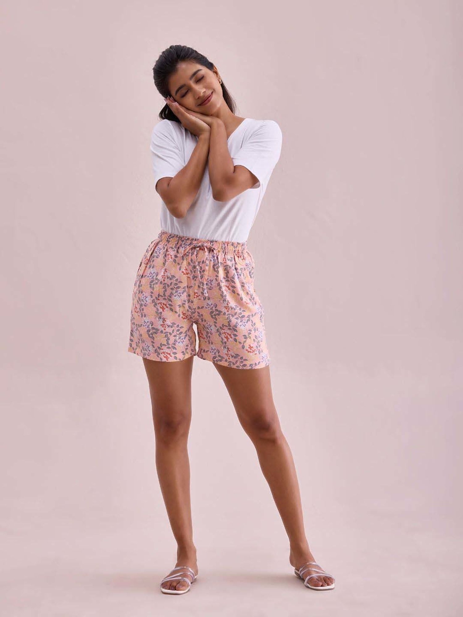 Go Colors! Peach Printed Shorts