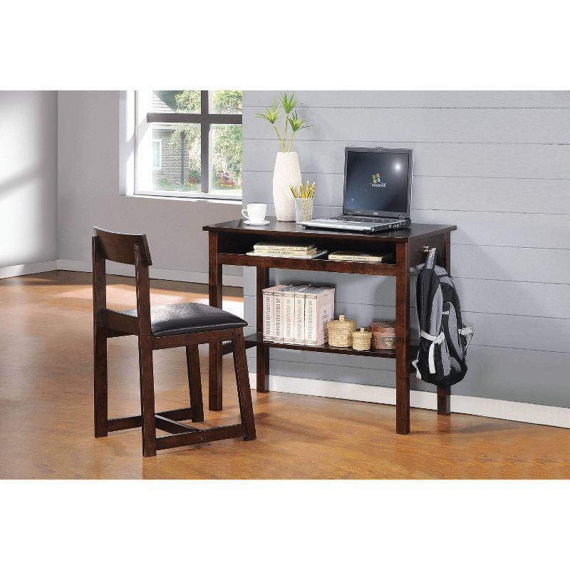 Vester Desk & Chair Black - Benzara