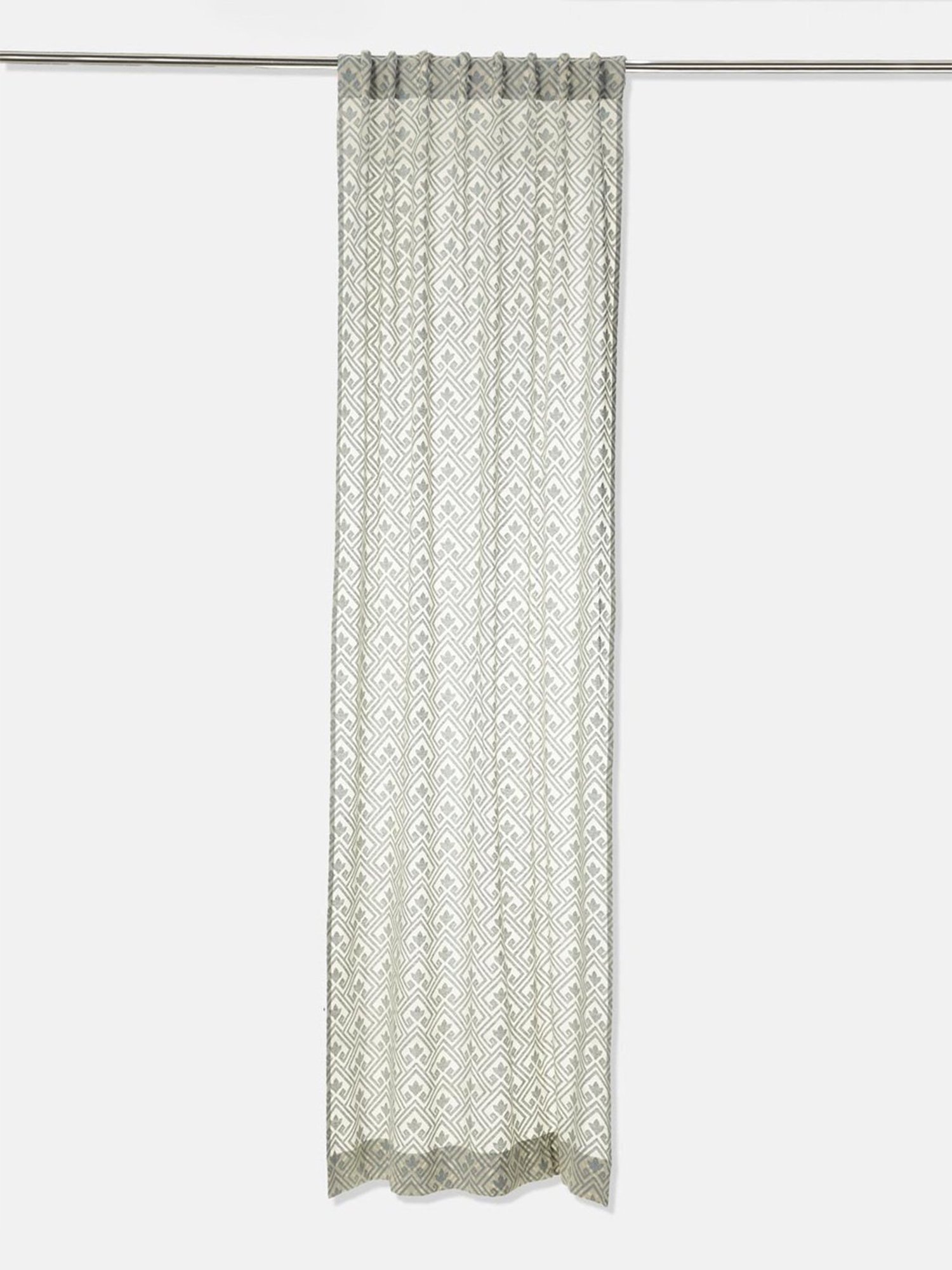 Fabindia Home Coramandel Woven Grey Cotton 7 ft Door Curtain