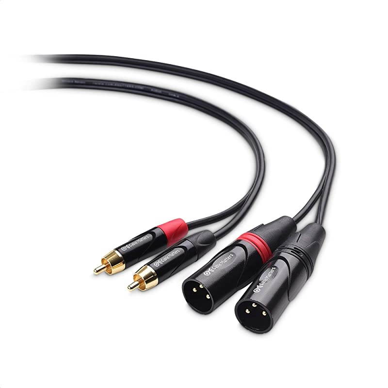 Dual RCA to XLR Unbalanced Interconnect 2 RCA to XLR Male 10 Feet