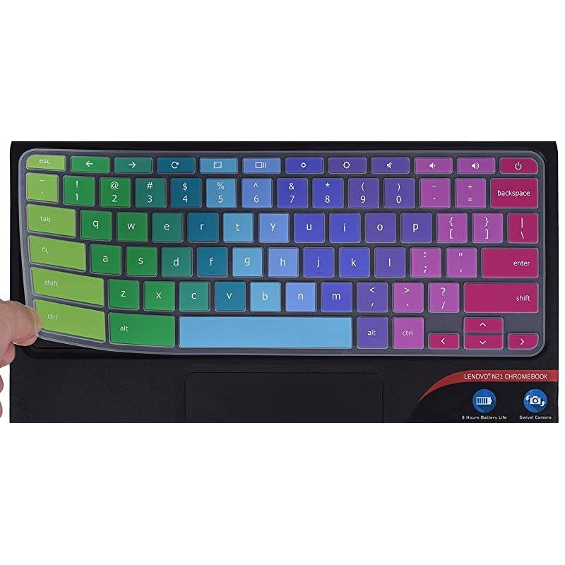 Lenovo Chromebook Keyboard Cover Fit 2020 2019 2018 Lenovo Chromebook C330 11.6"/Flex 11 Chromebook/Chromebook N20 N21 N22 N23 100e 300e 500e 11.6"/Chromebook N42 N42-20 14 inch, Rainbow