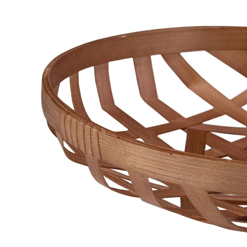 Northlight Set of 3 Brown Wooden Lattice Rustic Table Top Baskets