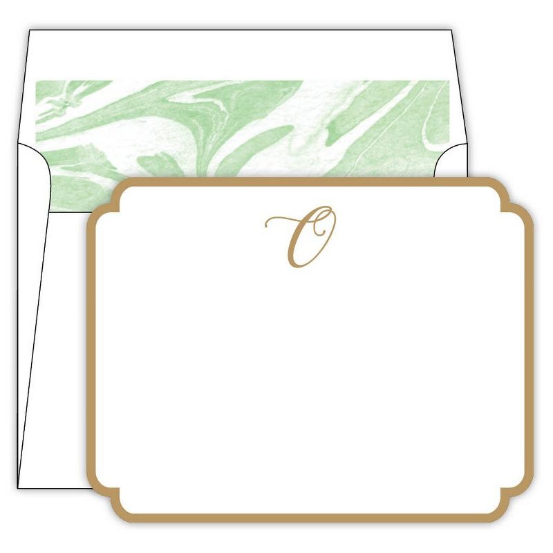 Marble Cards Die-Cut Social Set Monogram O