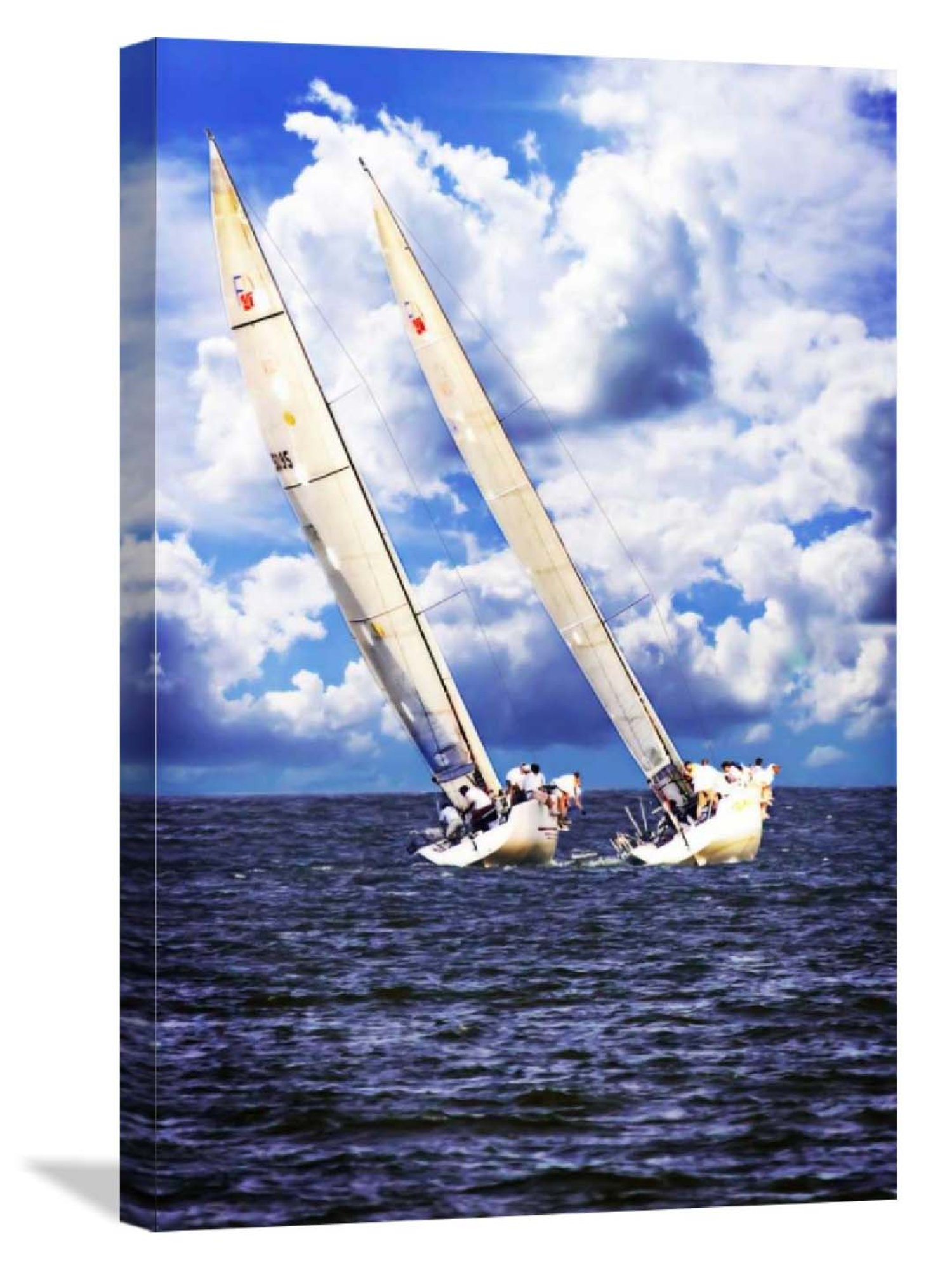 ARTE'VENUE Coming and Going Blue & White Canvas Wall Arts - Set of 2 (10 X 15 inch Each)