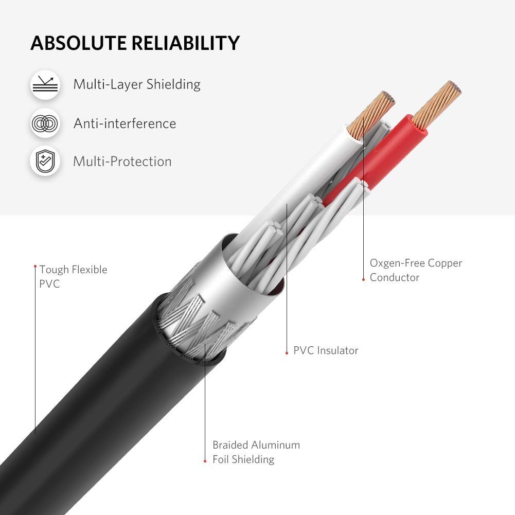 Wanmingtek 3.5mm to 2RCA Cable (20CM), RCA Audio Cable 24K Gold Plated 3.5MM Male To 2 RCA Female Jack Stereo Audio Cable 3.5mm Male to 2 RCA Female Stereo Audio Adapter Extension Cable