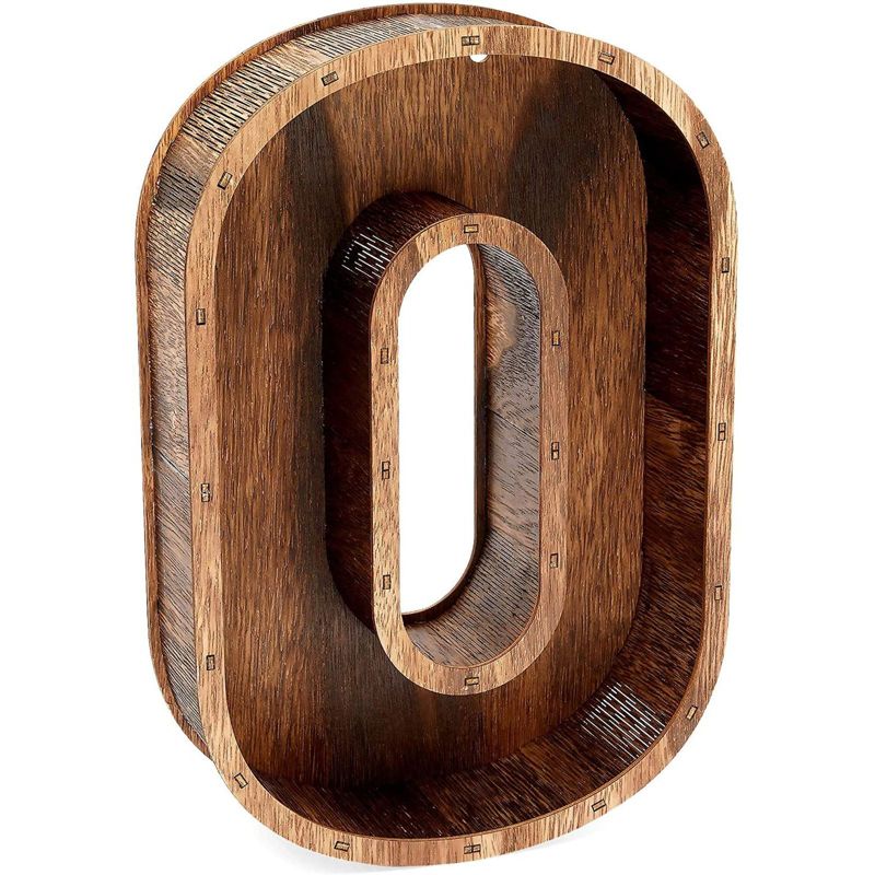 Juvale "VINO" Letters Wine Cork Holder, Brown Wood Home D'ecor, 11.75" tall