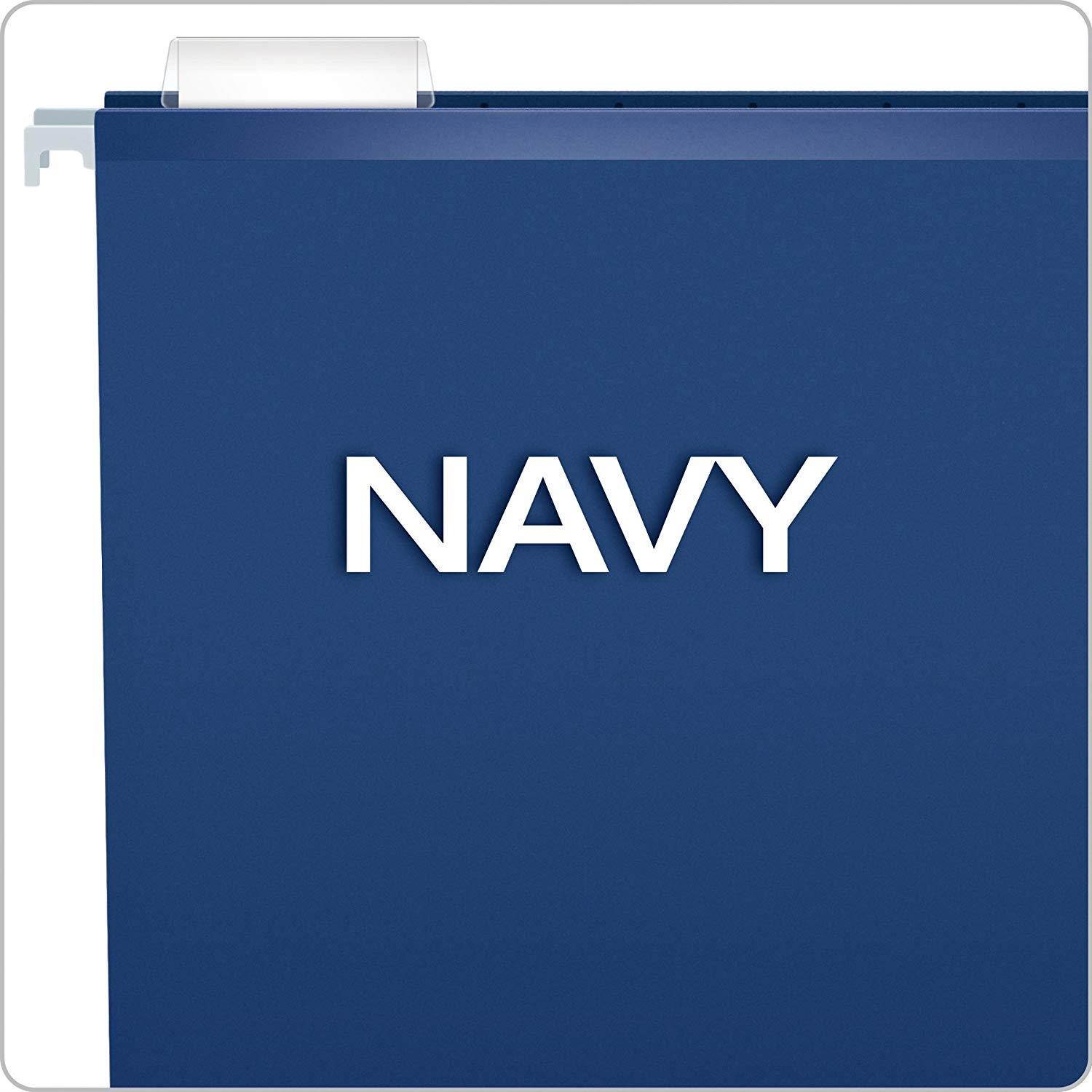 Pendaflex Reinforced Hanging Folders, Legal Size, Navy, 1/5 Cut, 25/BX (04153 1/5 NAV)